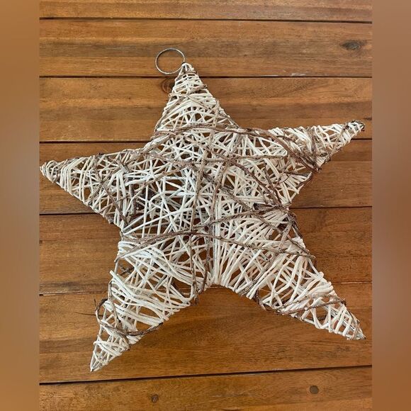 Grapevine White / Brown Hanging Star - Picture 2 of 7